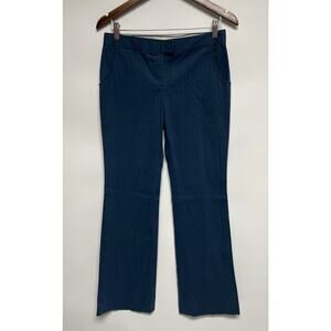 Stella Mccartney Dress Pants Teal Pinstripe Sz 40 Flared Preppy Career Stretch